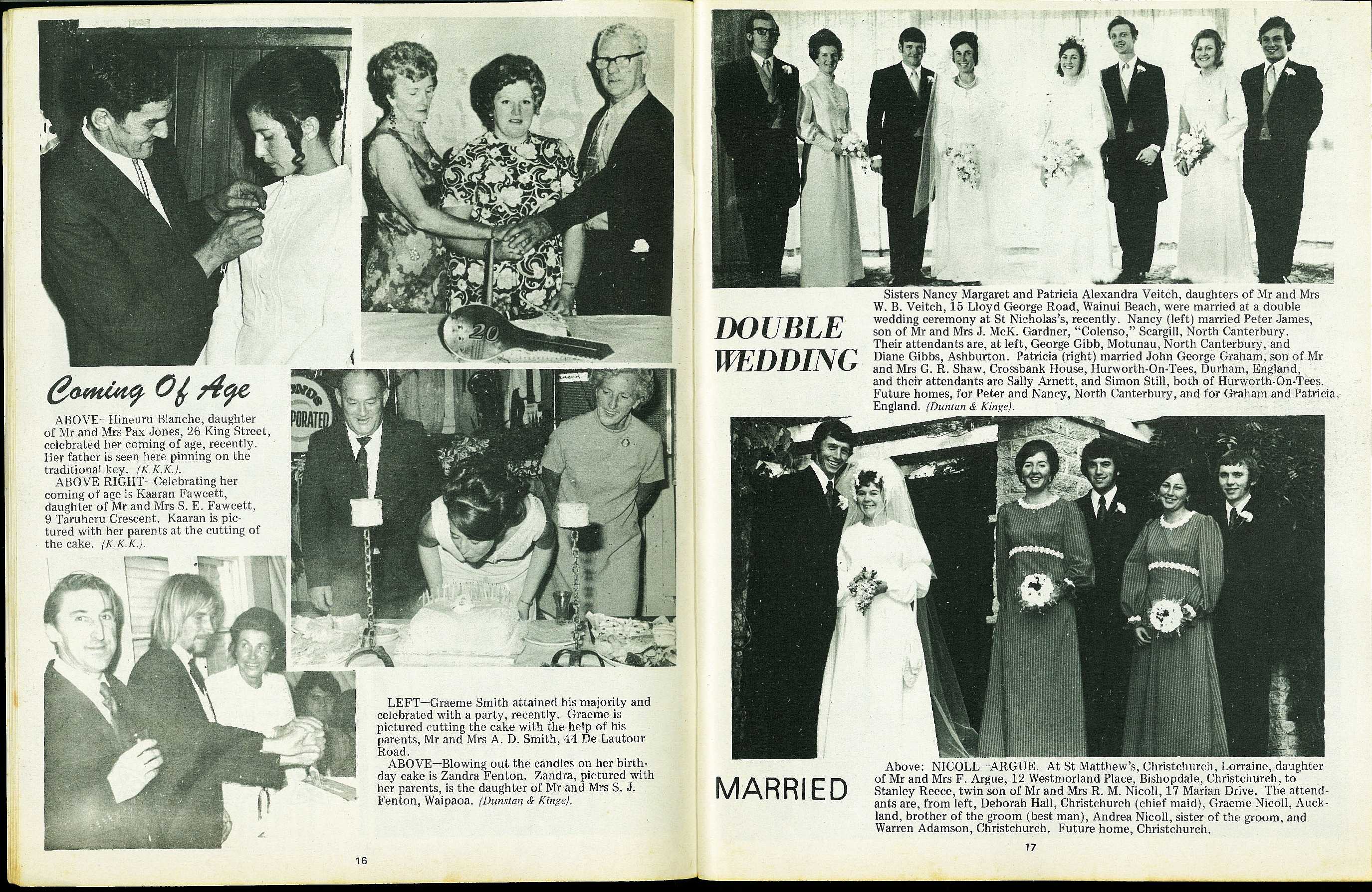 Double Wedding - Gisborne Photo News - No 217 : July 12, 1972